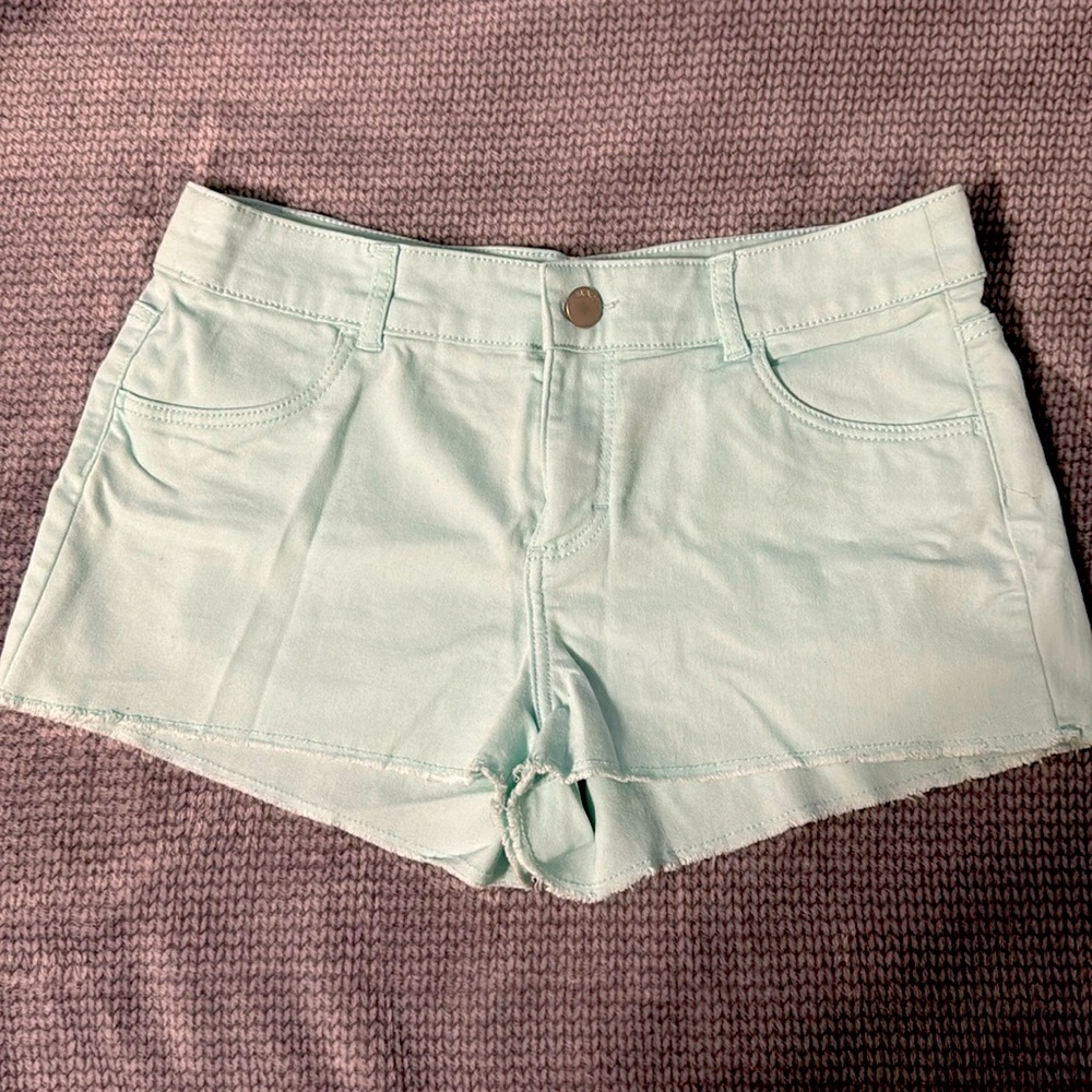 Women’s H&M Mint green/blue Jean Stretch Shorts Size US8